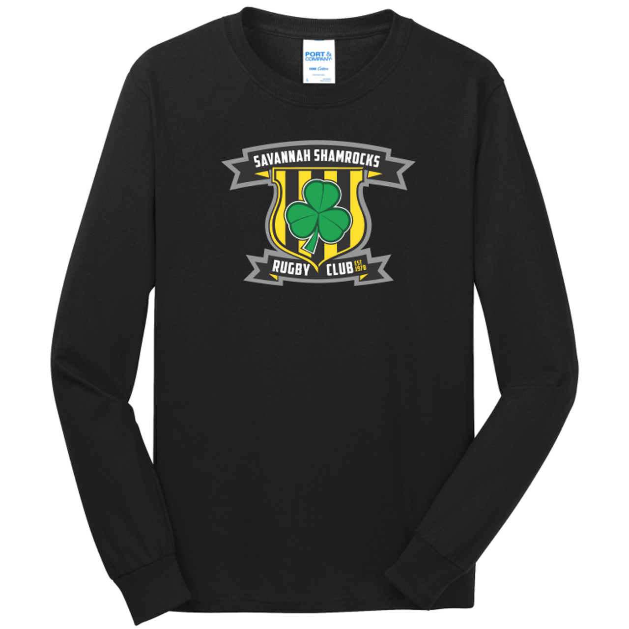 Savannah Shamrocks Rugby LONG Sleeve T-Shirt, Black