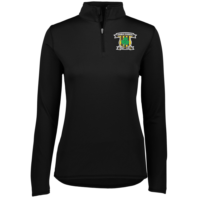 Savannah Shamrocks Rugby Lightweight 1/4 Zip, Black