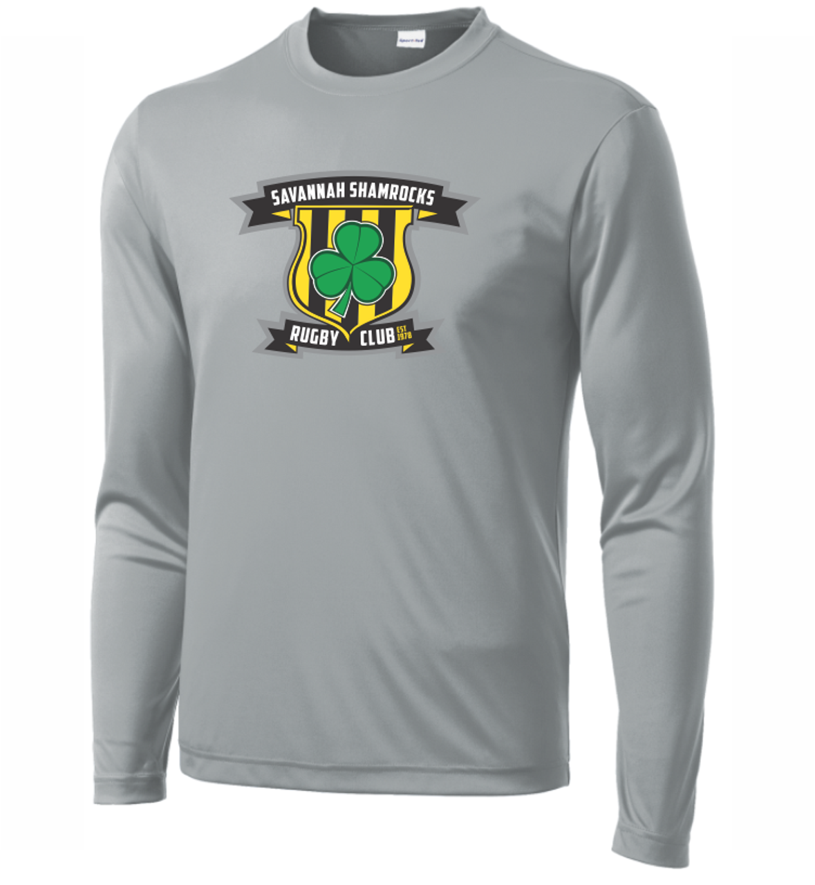 Savannah Shamrocks Rugby LS Performance T-Shirt, Silver