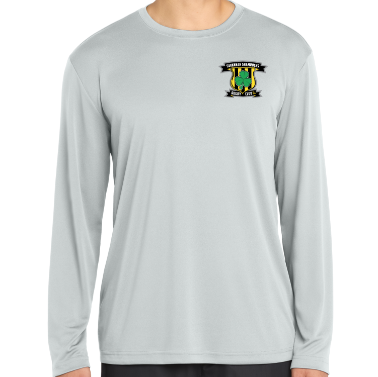 Savannah Shamrocks Rugby LS Performance T-Shirt, Silver