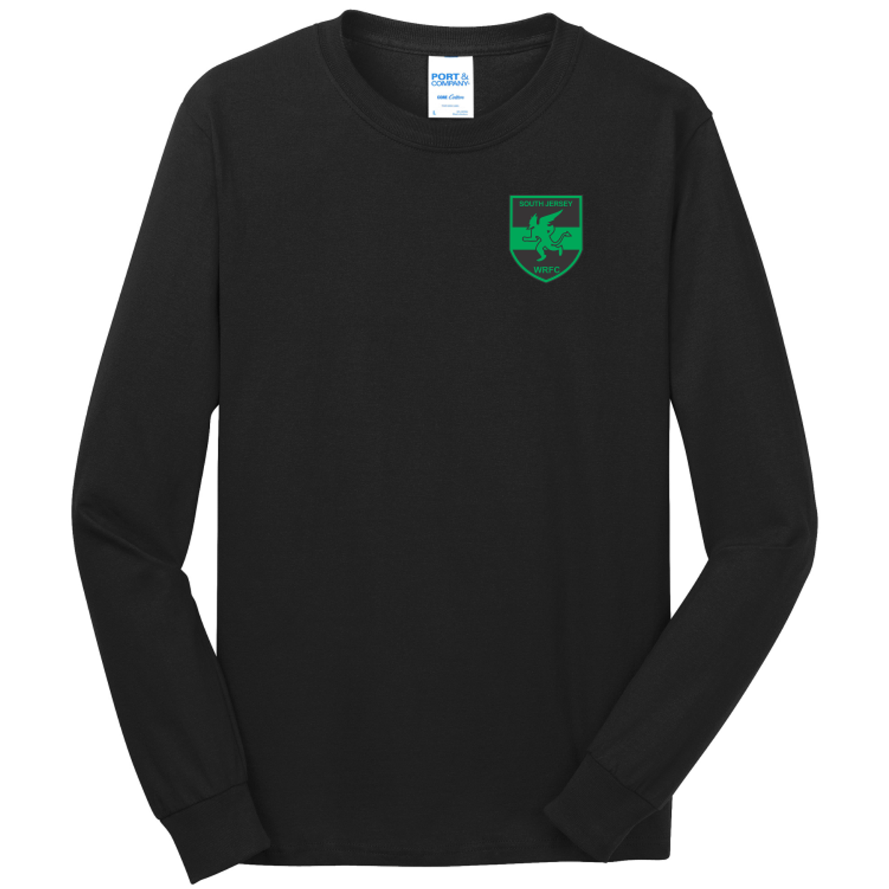 South Jersey WRFC LONG Sleeve T-Shirt w/ Crest,  Black