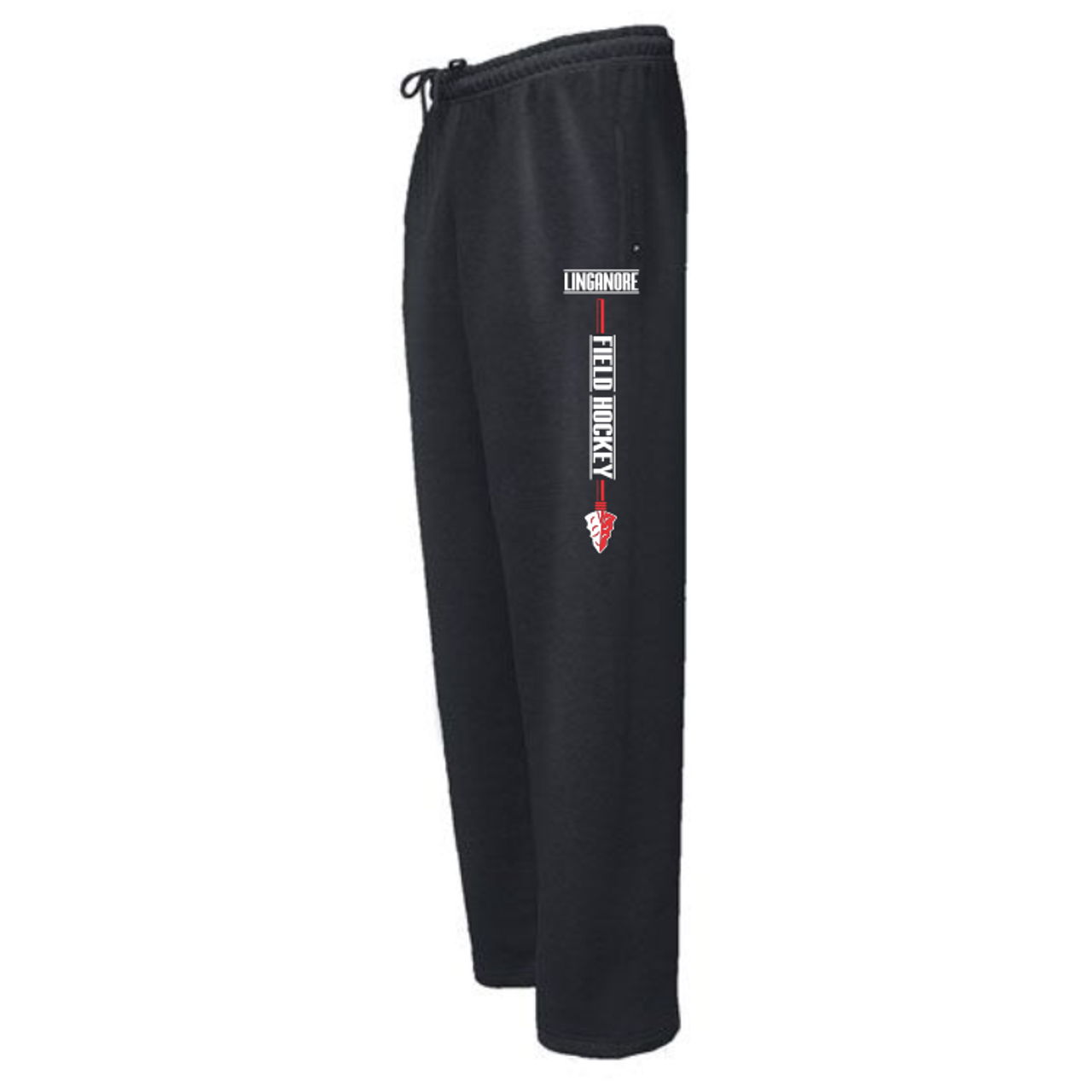 Open Bottom Sweatpants Black