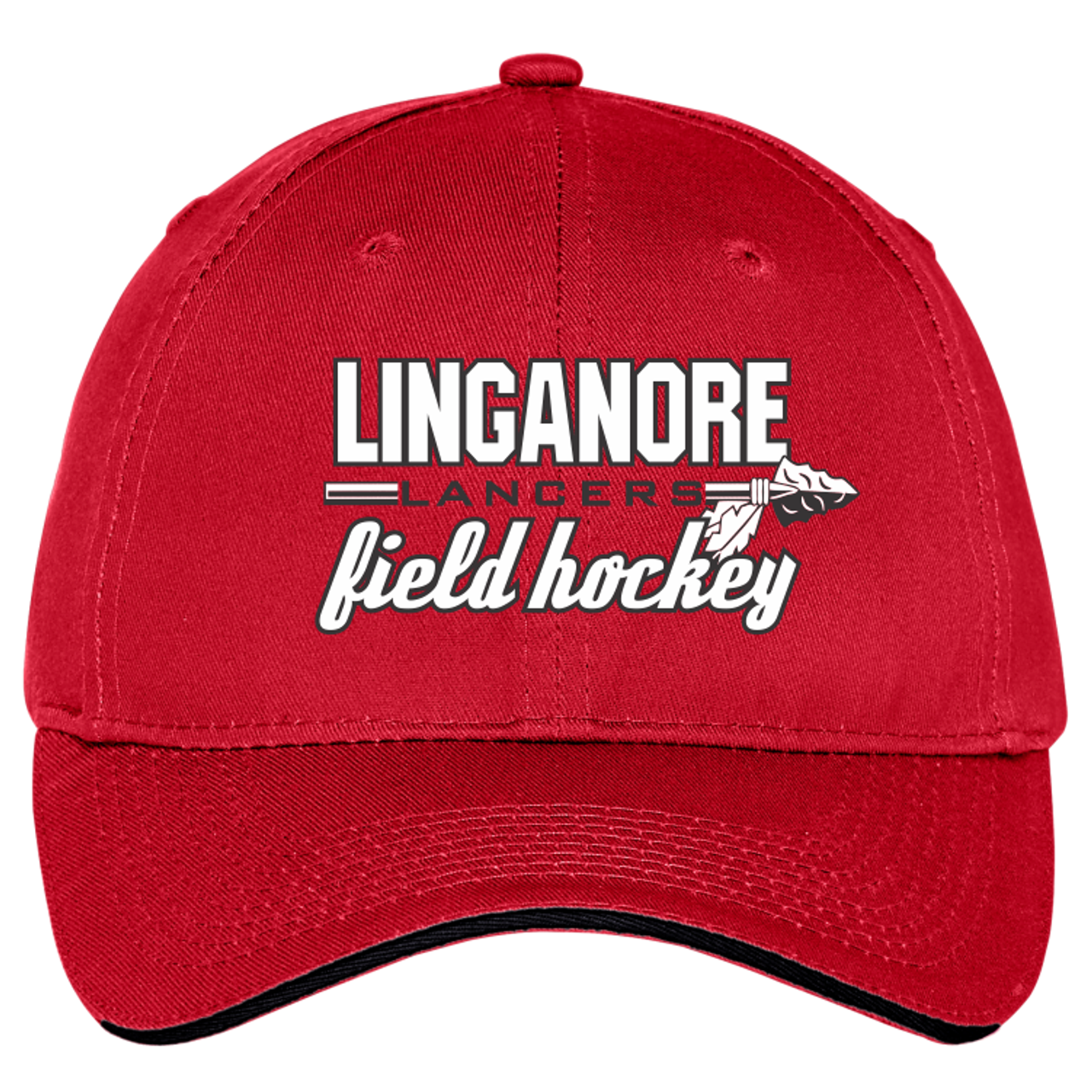 Linganore Lancers FH Twill Adjustable Baseball Hat, Red/Black