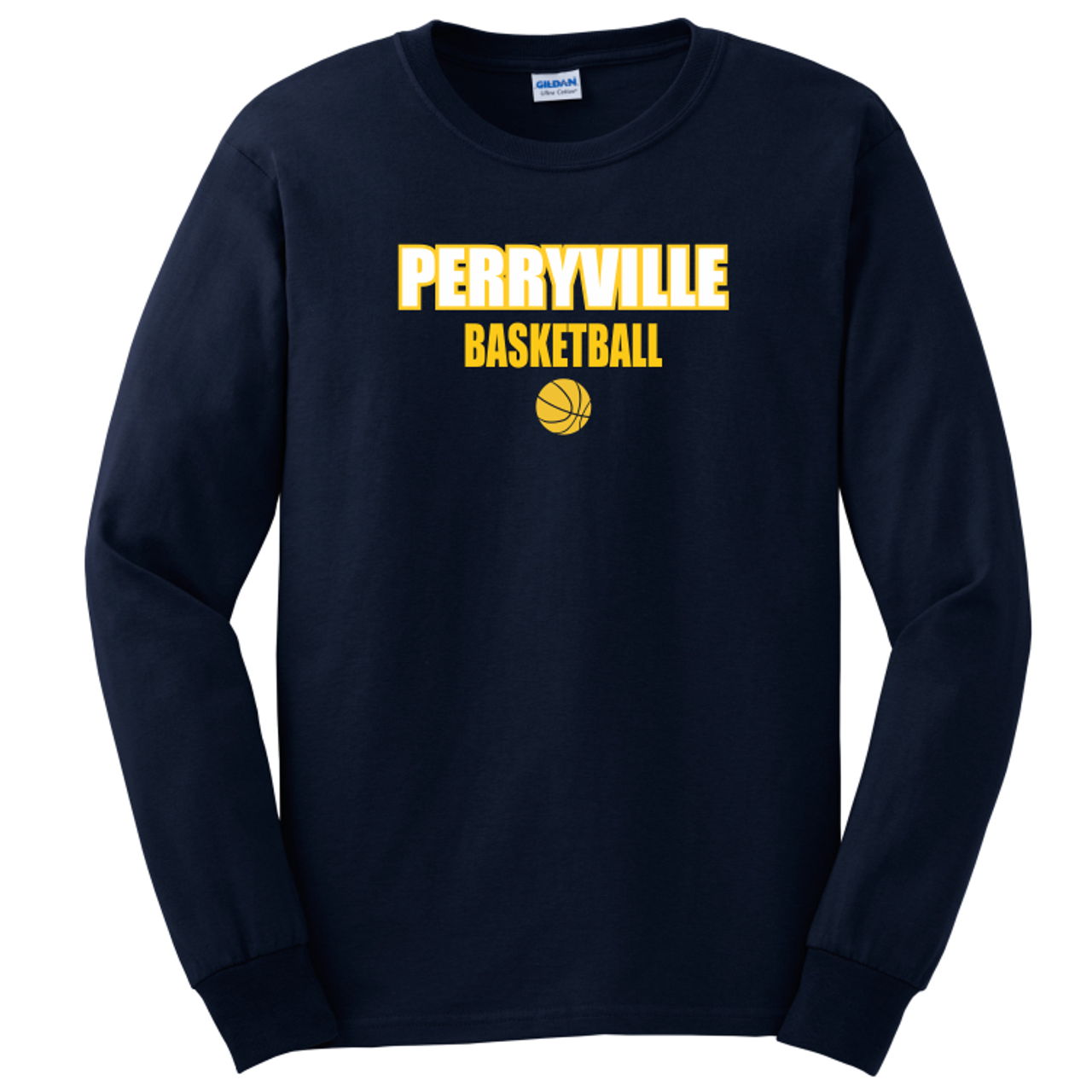Perryville MS Basketball LONG Sleeve Tee, Navy