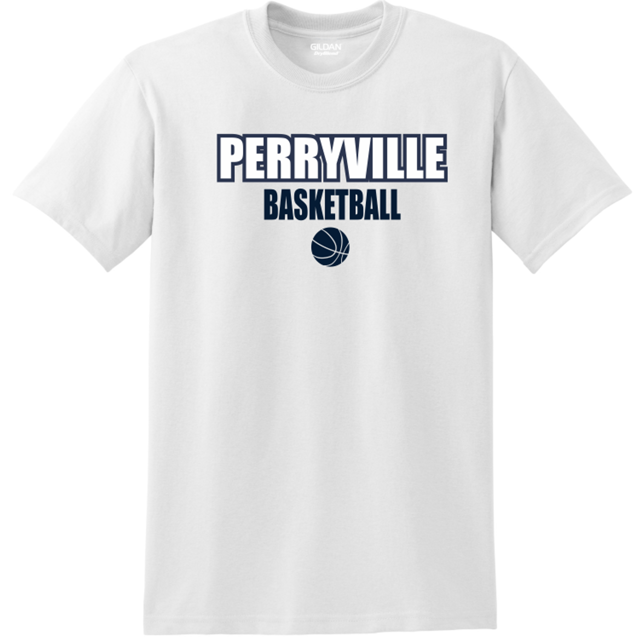 Perryville MS Basketball SHORT Sleeve Tee, White