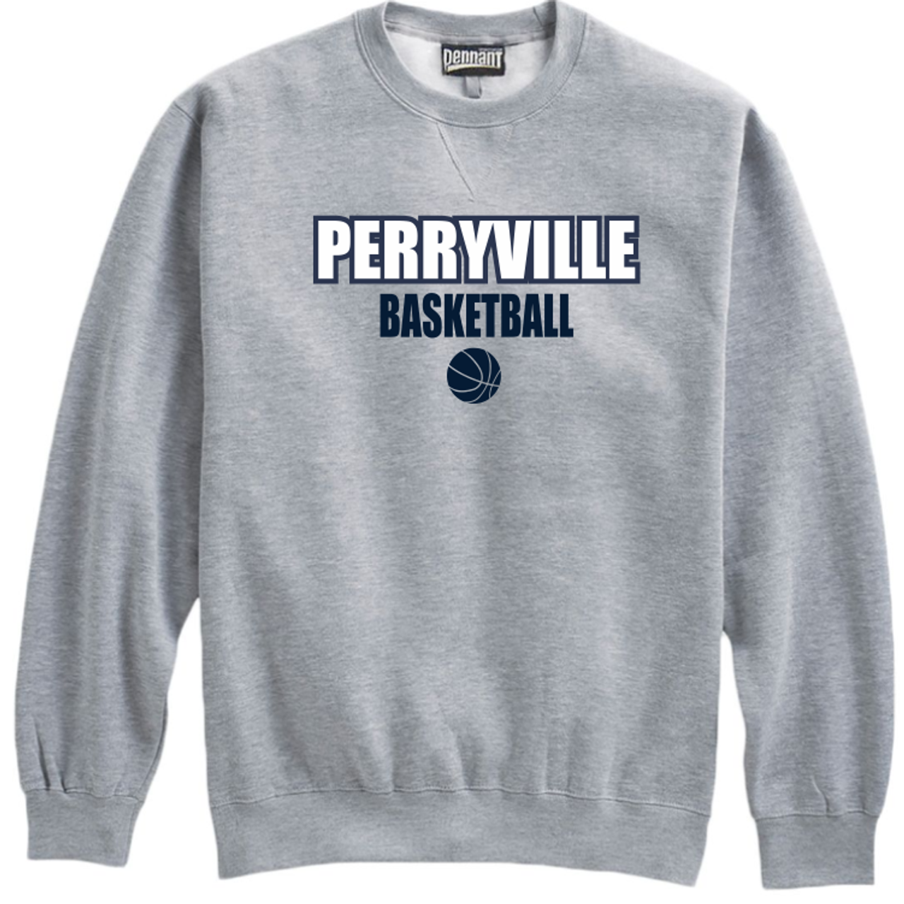 Perryville MS Basketball Crewneck Sweatshirt, Gray