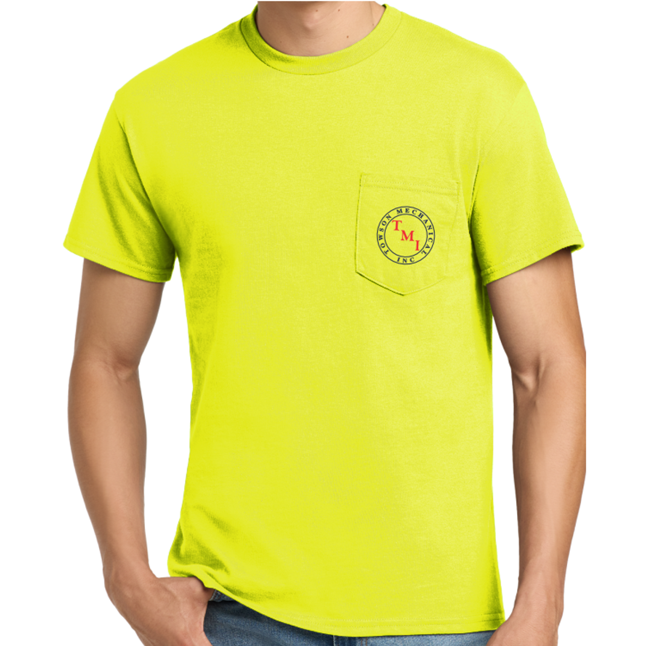 TMI Pocketed Tee, Safety Green TMI Pocketed Tee, Safety Green