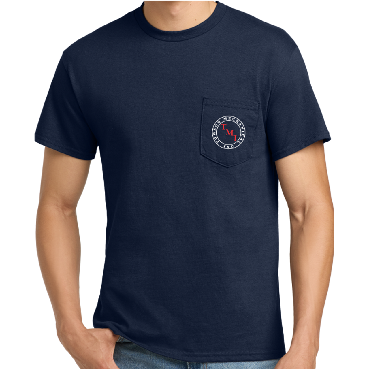 TMI Pocketed Tee, Navy TMI Pocketed Tee, Navy