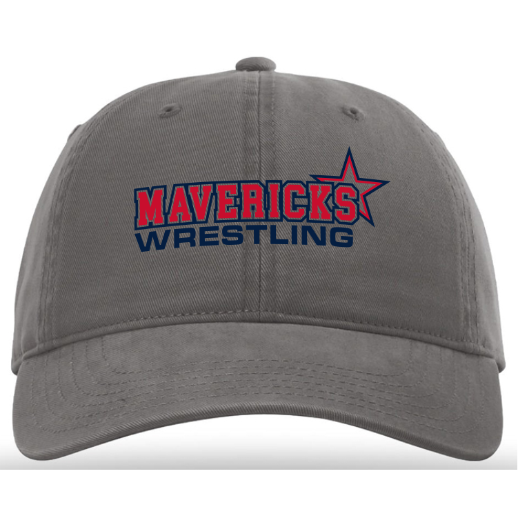 Mavericks Wrestling Adjustable Twill Hat, Charcoal