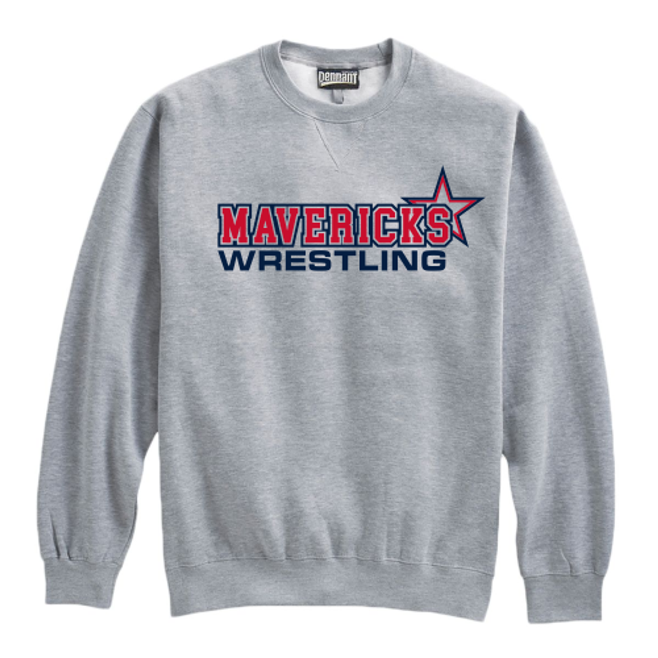 Mavericks Wrestling Crewneck Sweatshirt, Gray