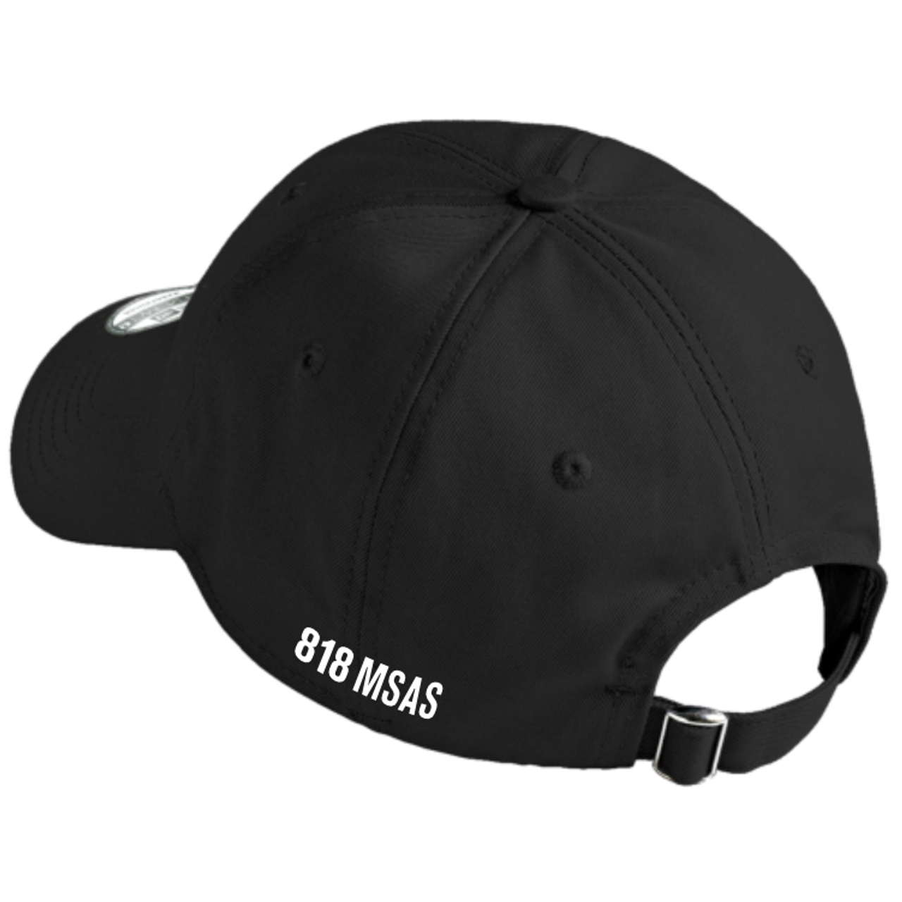 818 MSAS Mesh-Back FlexFit Hat, Black/White