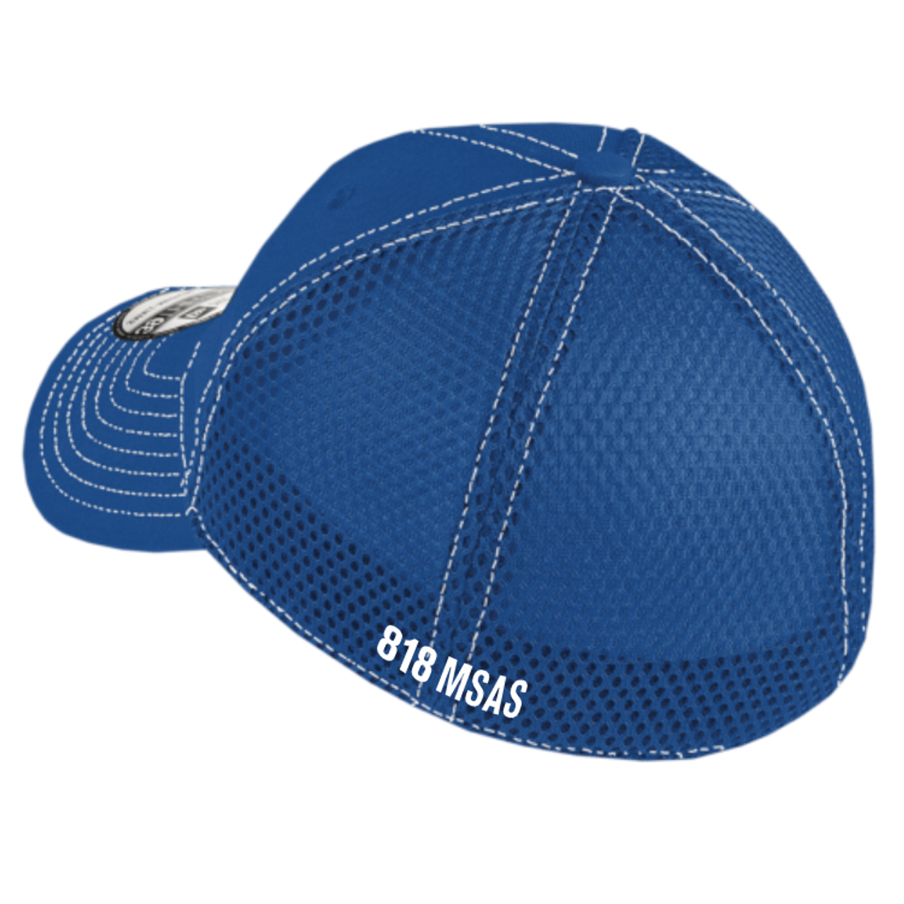 818 MSAS Mesh-Back FlexFit Hat, Royal/White