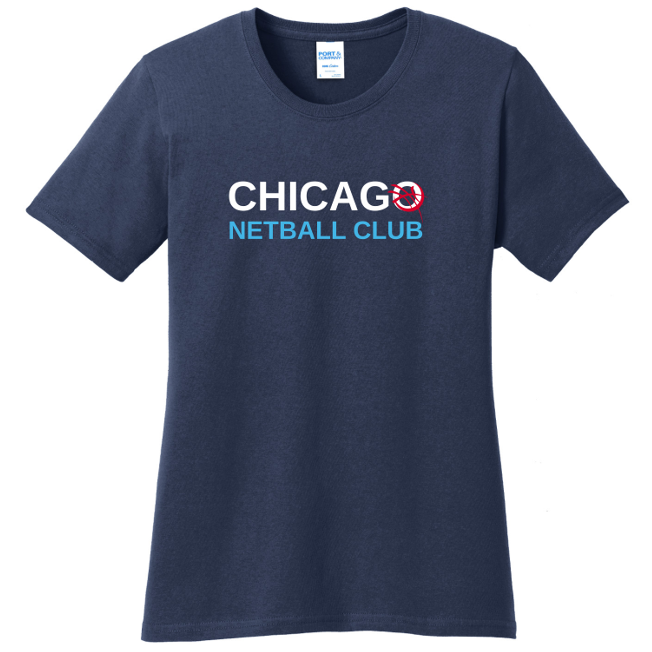 Chicago Netball Tee, Navy