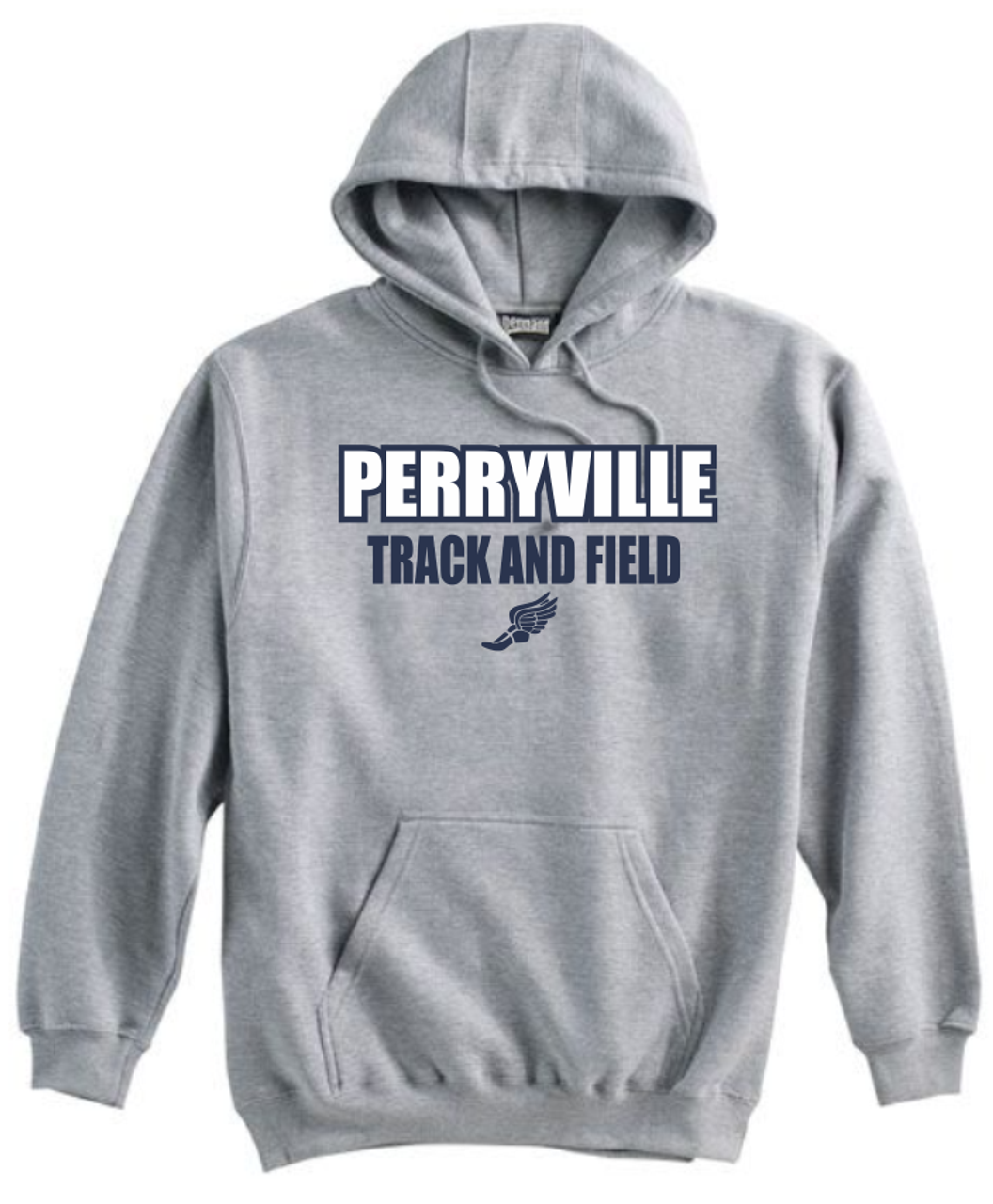 Perryville MS Track & Field Hooded Sweatshirt, Gray