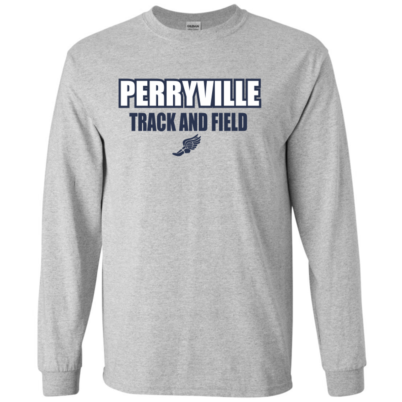 Perryville MS Track and Field Tee, Gray