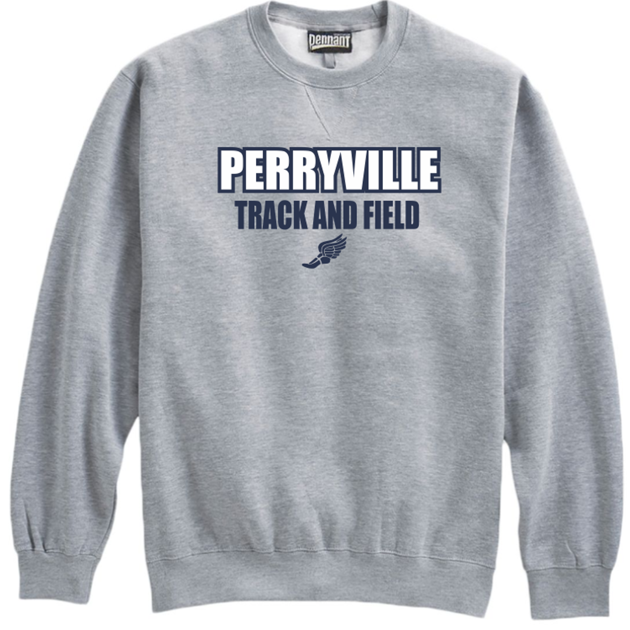 Perryville MS Track & Field Crewneck Sweatshirt, Gray