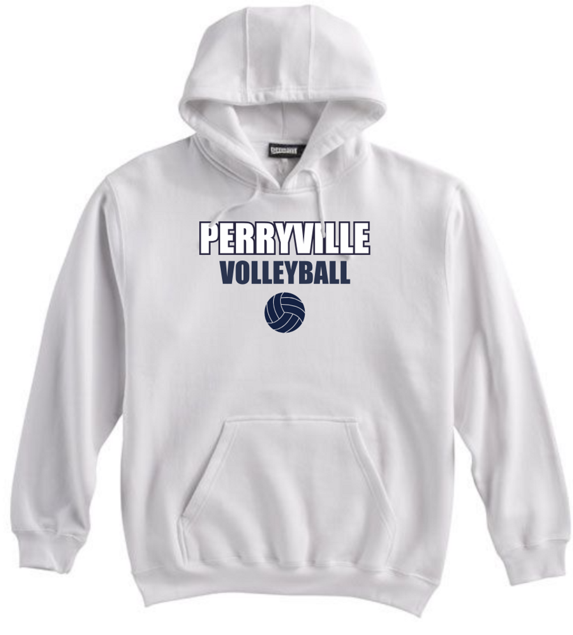 Perryville Volleyball Hooded Sweatshirt, White