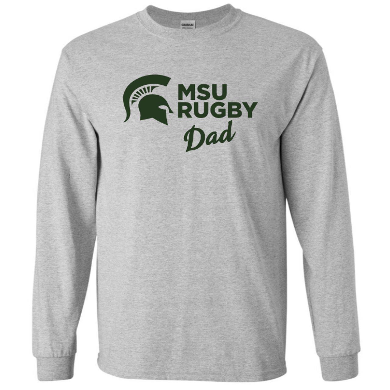 Michigan State Rugby Dad Cotton Tee, Gray