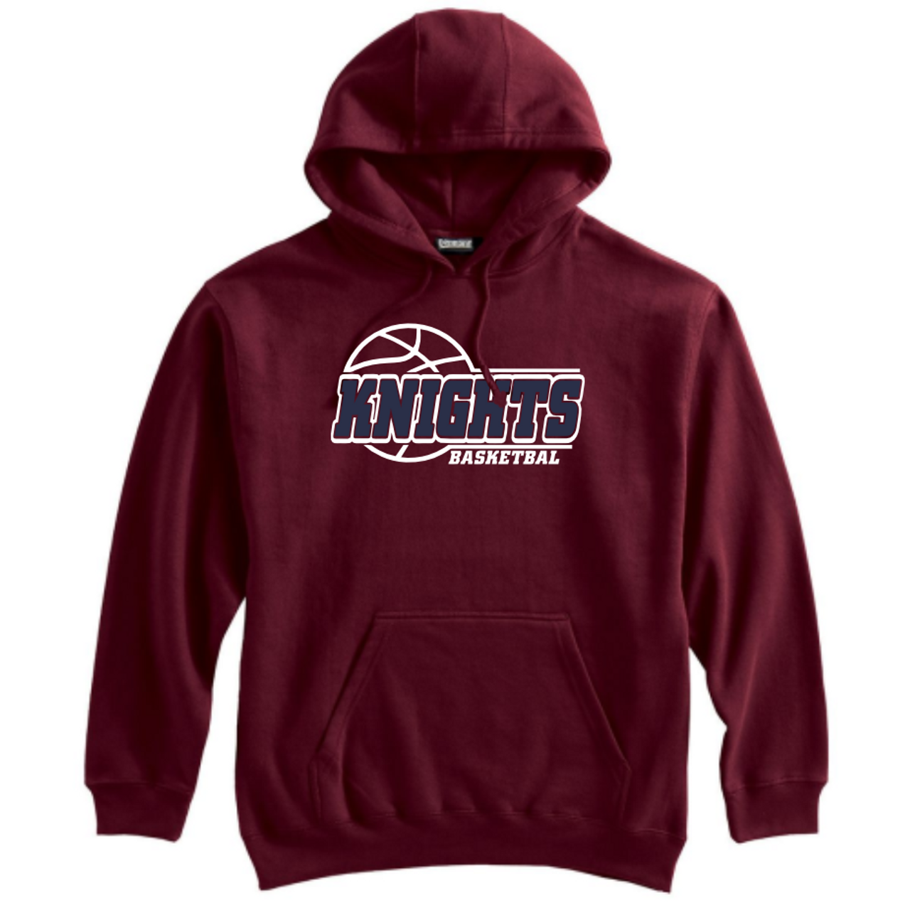 New Covenant Knights Basketball Logo Hoodie, Maroon