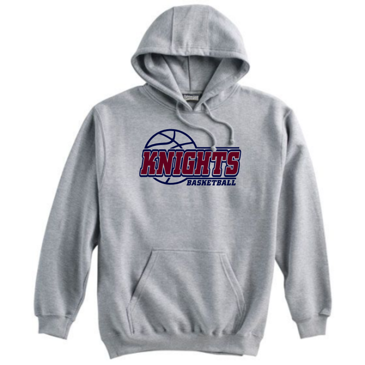 New Covenant Knights Basketball Logo Hoodie, Gray