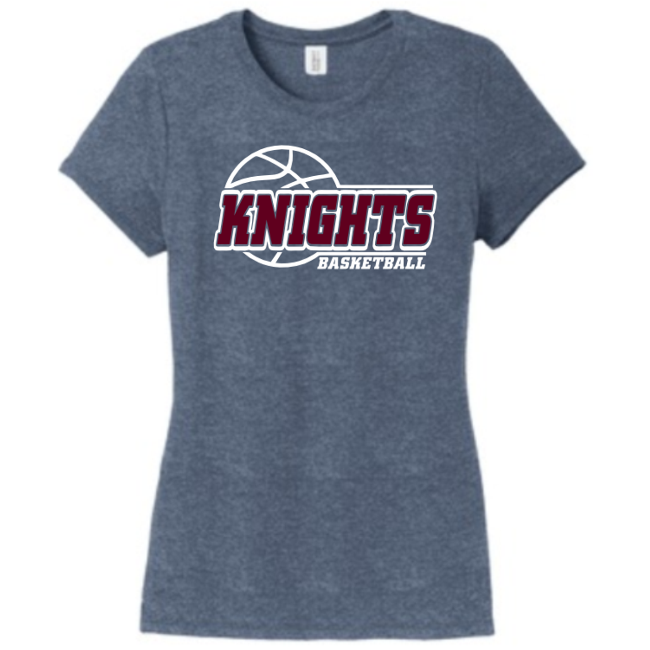 New Covenant Knights Basketball Logo Triblend T-Shirt, Navy Frost