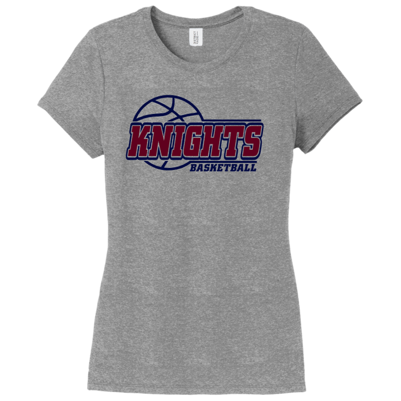 New Covenant Knights Basketball Logo Triblend T-Shirt, Gray Frost