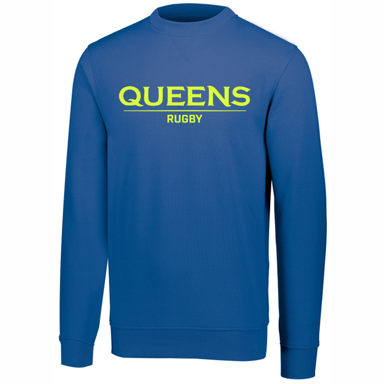 Queens University of Charlotte Rugby Crewneck, Royal