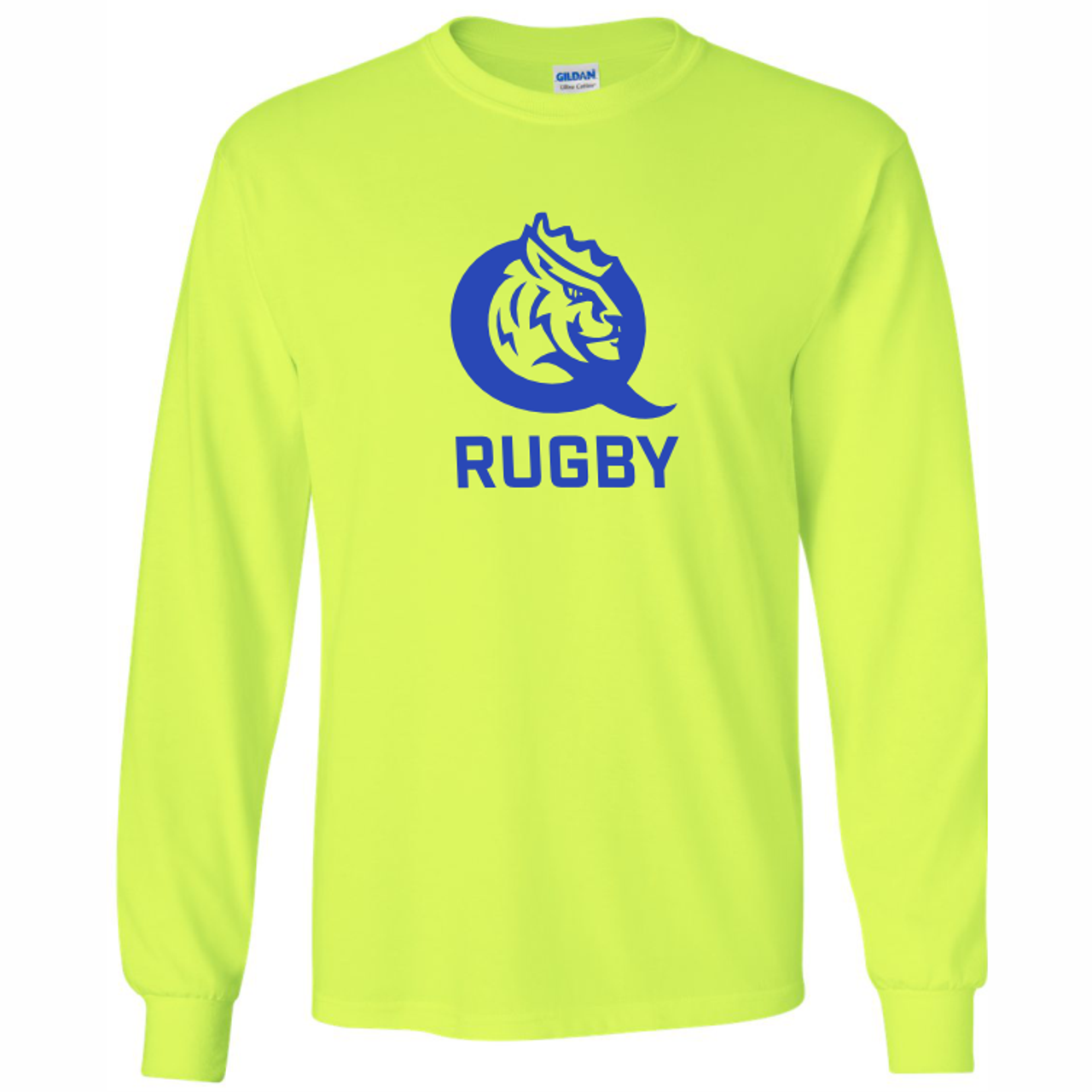 Queens University of Charlotte Rugby 50/50 Tee, Bright Yellow