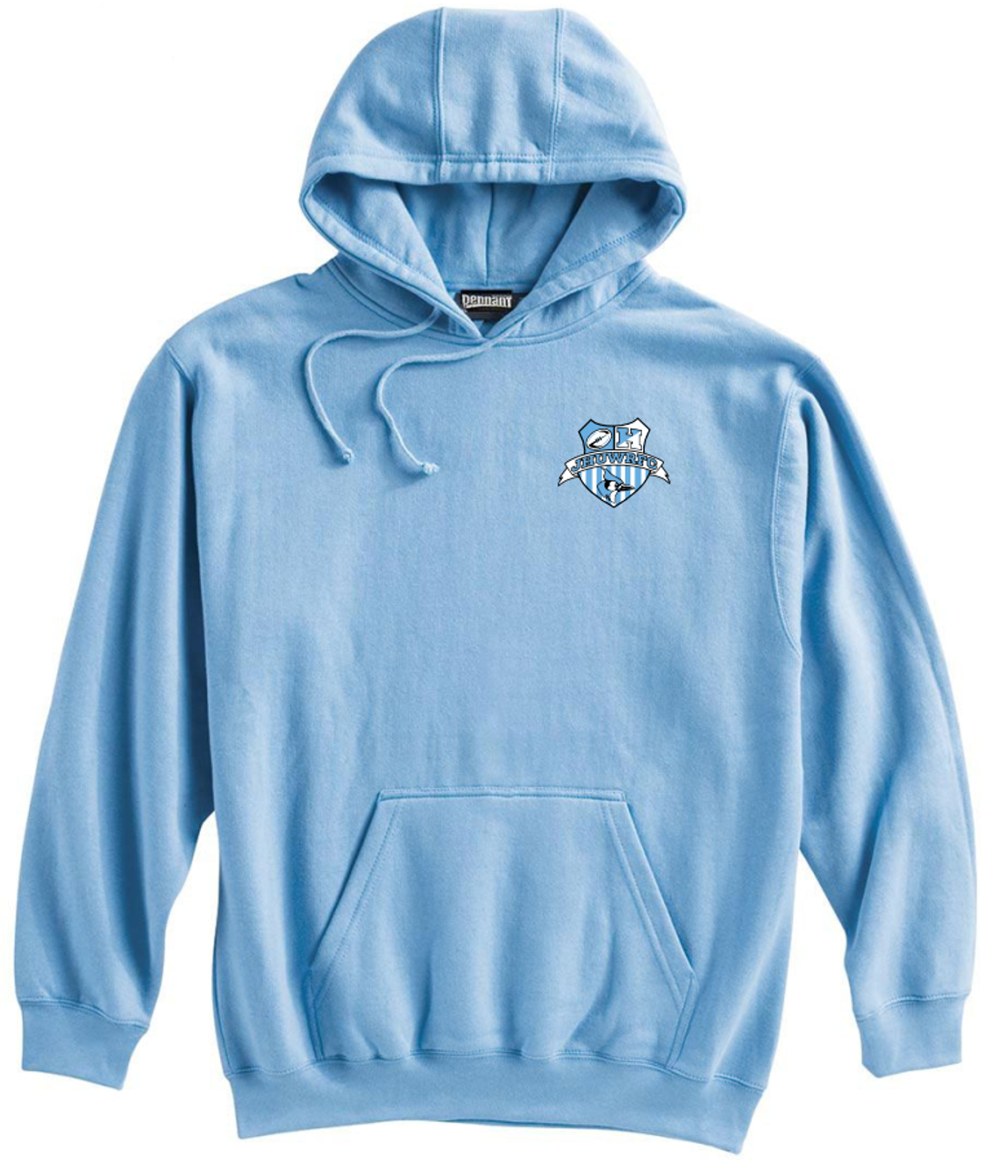 Hopkins Women's Rugby Embroidered Hoodie, Light Blue