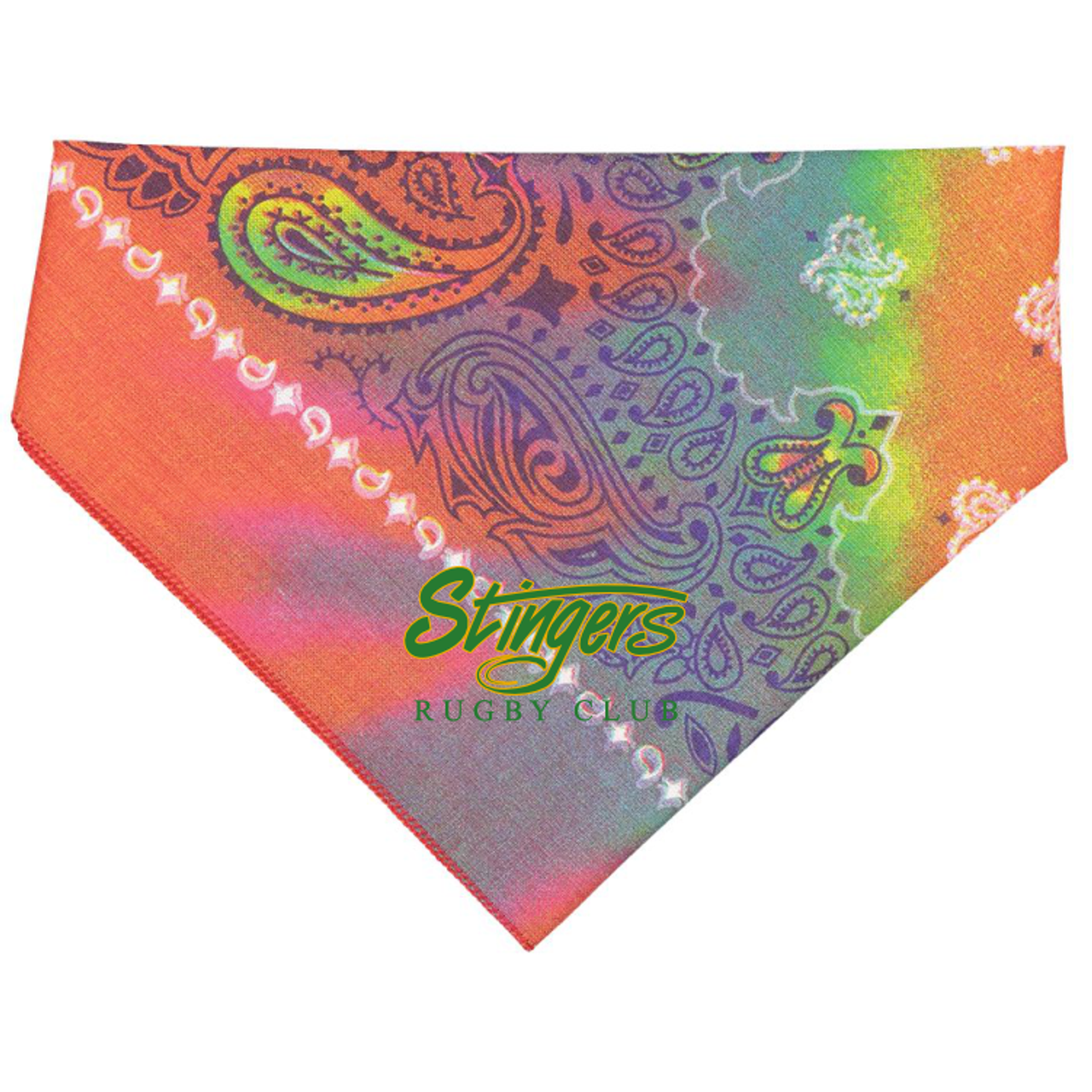 Stingers Rugby Club Dog Bandana, Rainbow 