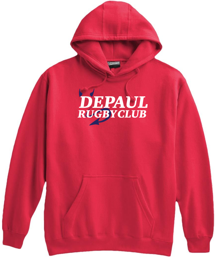 DePaul Rugby Fleece Hoodie, Red