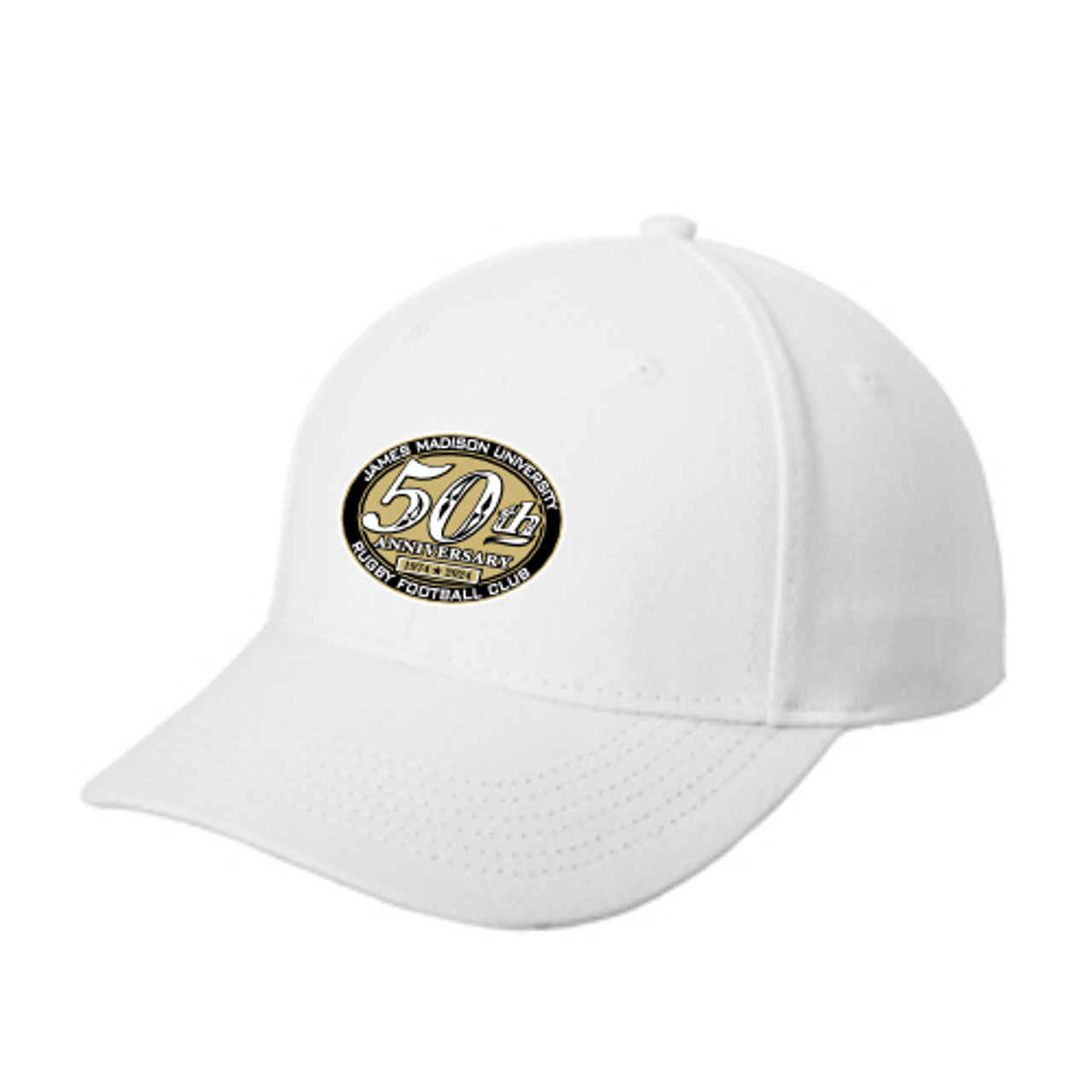 JMU Rugby 50th Anniversary Adjustable Hat, White