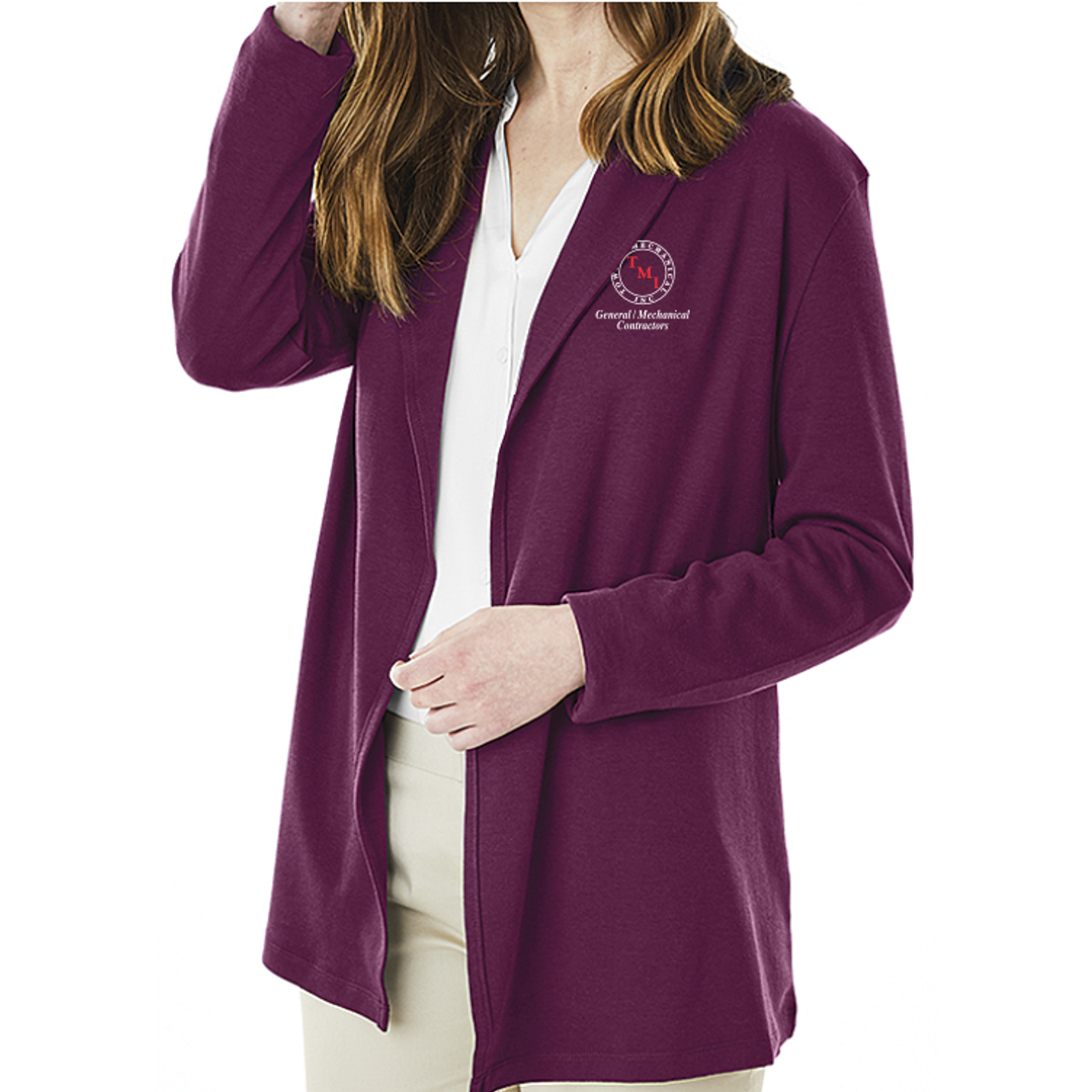 TMI Ladies Cardigan, Berry TMI Ladies Cardigan, Berry