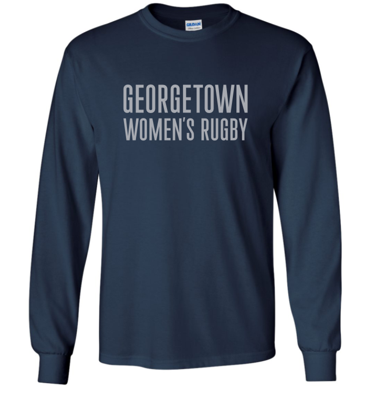 Georgetown University WRFC Cotton Tee, Navy, Text
