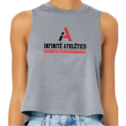 Infinite Athletics Ladies Cropped Tank, Gray