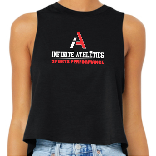 Infinite Athletics Ladies Cropped Tank, Black