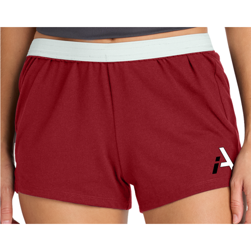 Infinite Athletics Ladies Roll Top Shorts, Red
