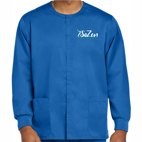 SoZen Health & Wellness Scrub Jacket, Royal