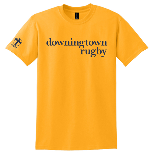 Downingtown 'Rugby Changes Lives' Fundraiser Tee,  Athletic Gold