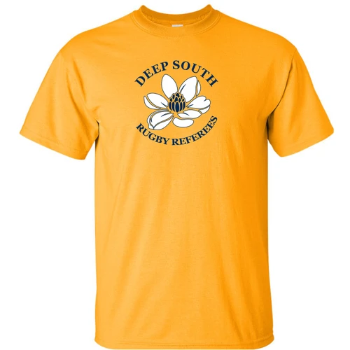 Deep South Rugby Referees Cotton Tee, Gold
