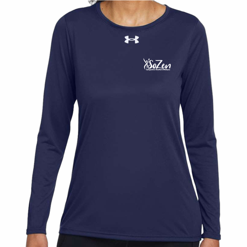 SoZen Health & Wellness UA LS Performance Tee, Navy