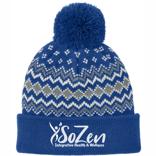 SoZen Health & Wellness Pom Beanie, Royal