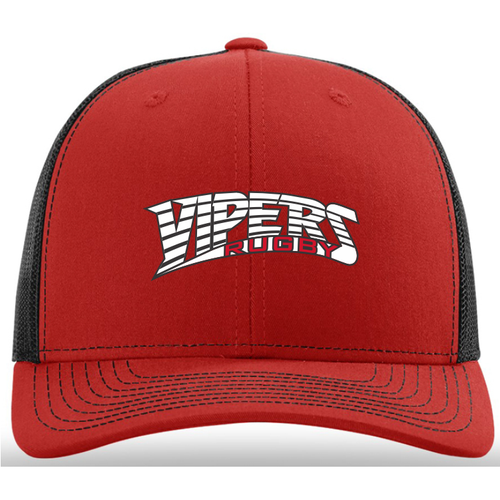 Vipers Rugby Snapback Hat, Red/Black
