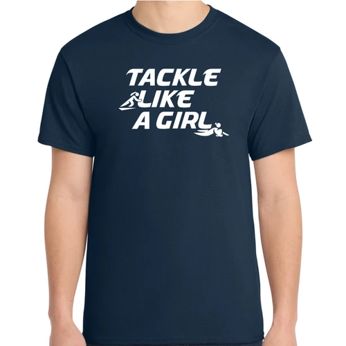Tackle Like a Girl Tee, Navy