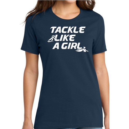 Tackle Like a Girl Tee, Navy