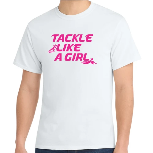 Tackle Like a Girl Tee, White