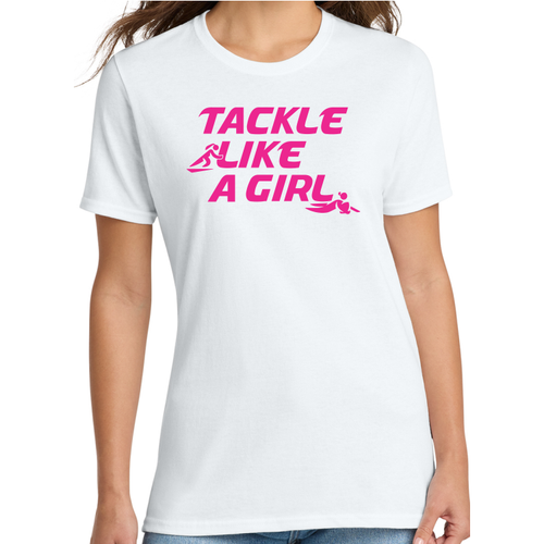 Tackle Like a Girl Tee, White