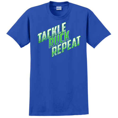 'Tackle, Ruck, Repeat' Tee, Royal 'Tackle, Ruck, Repeat' Tee, Royal