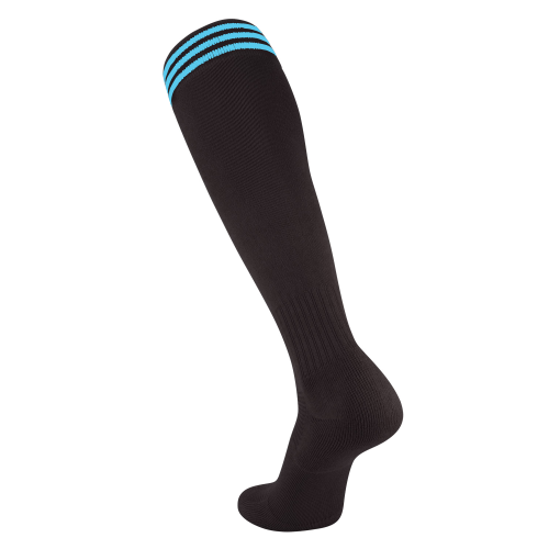 Black/Sky Blue 3-Stripe Socks