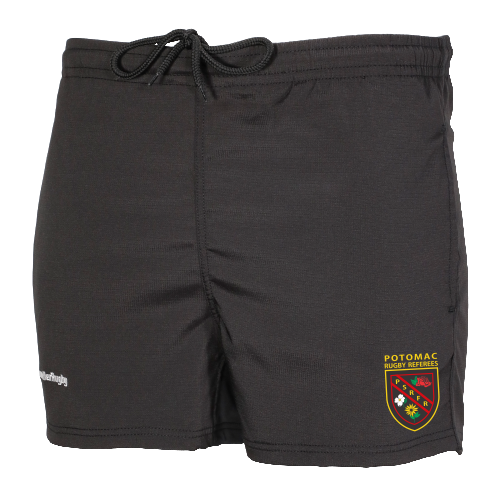 Potomac Referees Pocketed Performance Rugby Shorts, Black